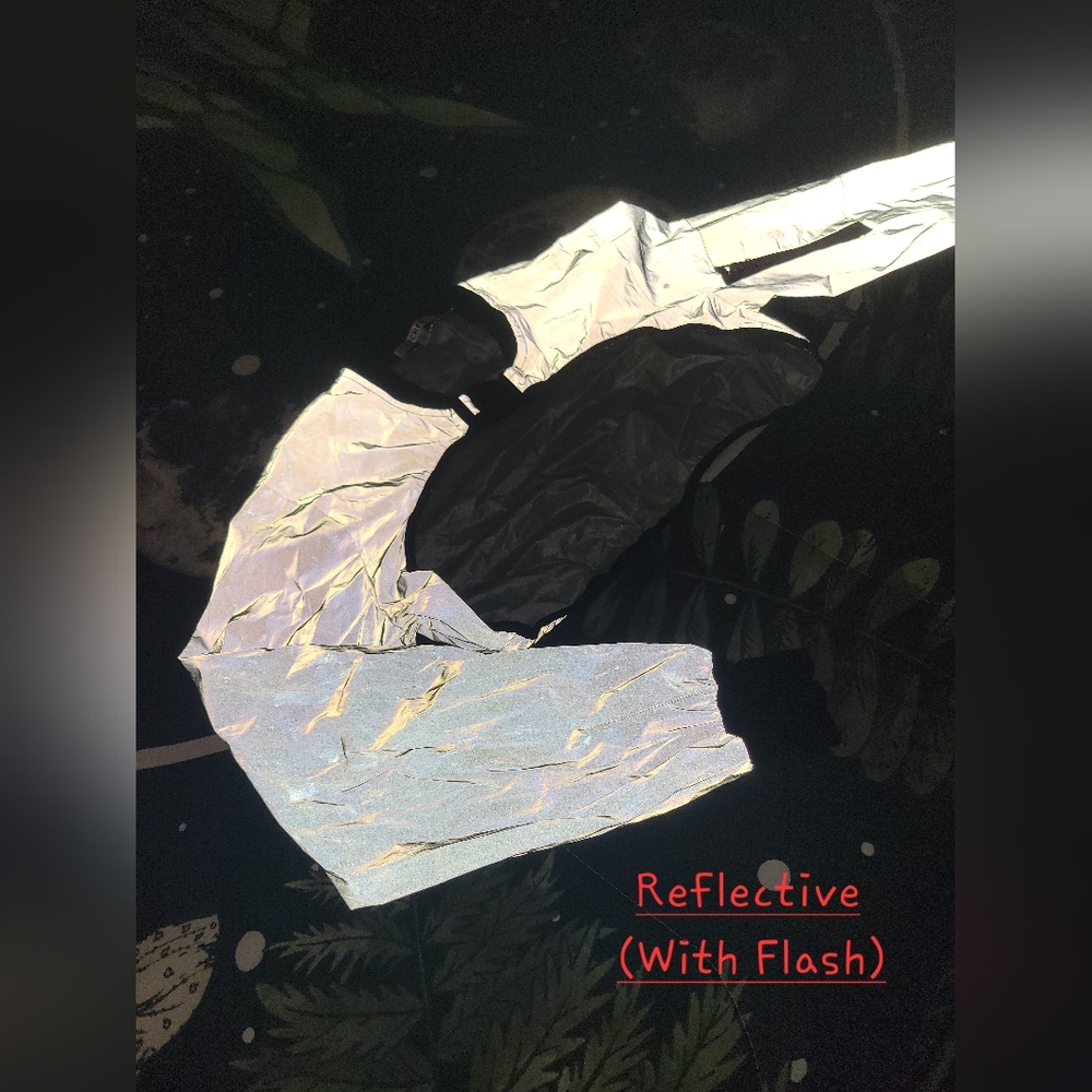 Reflective Tech Rave Wear Style Crop Top Light Jacket - Picture 3 of 12